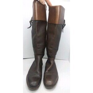 Destroy Tall Zip Up Brown Knee High Leather Boots Women's Size EU 40 (8.5 US)